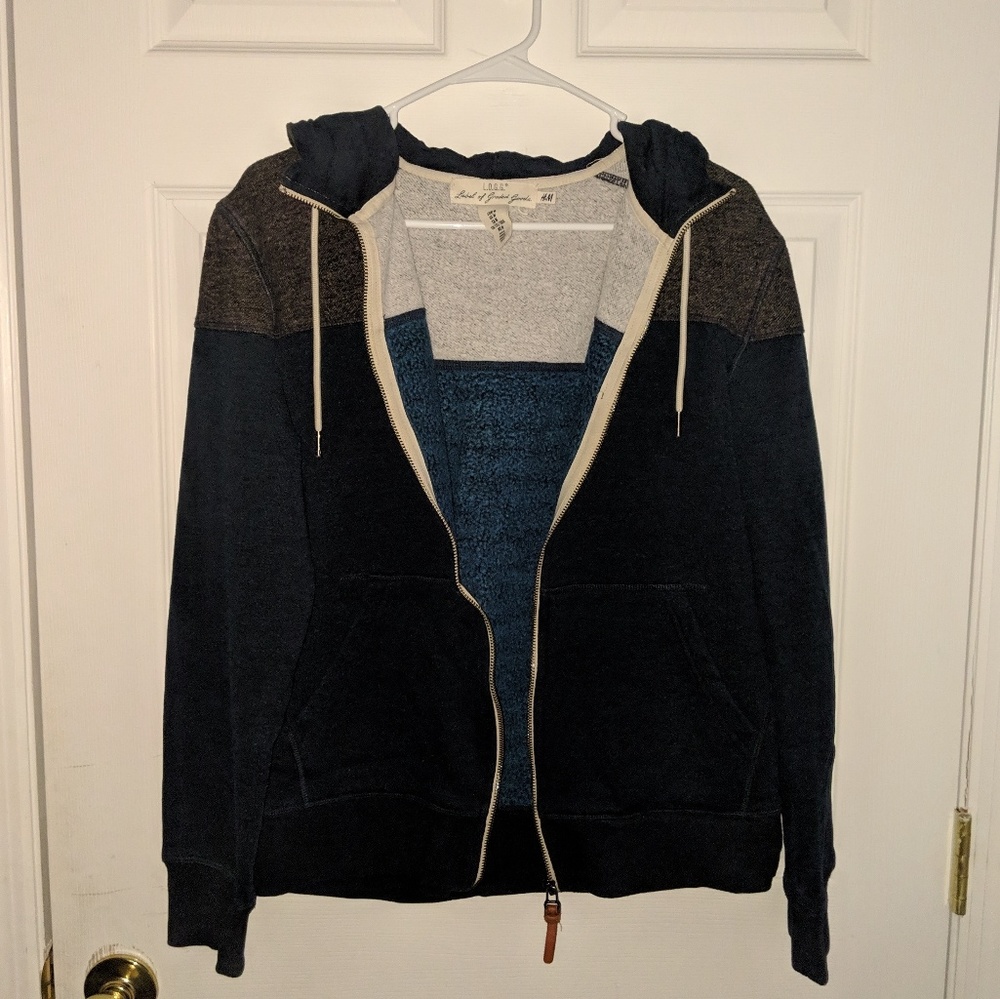 H&M L.O.G.G Navy and Grey Hoodie